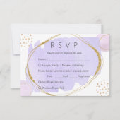 Boho Abstrakt Watercolor Lila Hochzeit RSVP Karte (Vorderseite)
