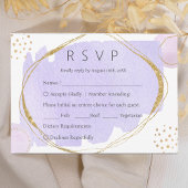 Boho Abstrakt Watercolor Lila Hochzeit RSVP Karte
