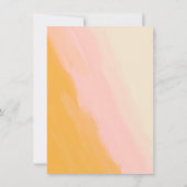 Boho Abstrakt Watercolor Pink Gelbe Hochzeit Einladung (Rückseite)
