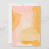 Boho Abstrakt Watercolor Rosa Gelbes Brautparty Einladung (Rückseite)