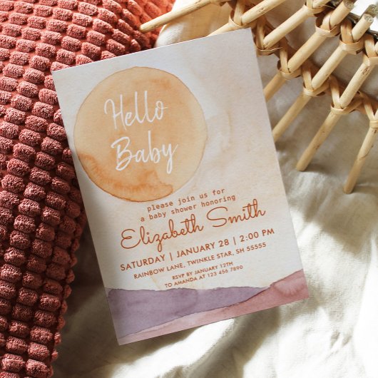 Boho Abstrakt Wüste und Sunshine Baby Dusche Einladung