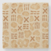 Boho Abstrakt X Muster Neutral Paper Art Steinuntersetzer (Vorderseite)
