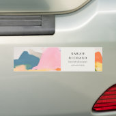 Boho-Abstrakte Berglandschaft Rosa Blau Orange Autoaufkleber (Auf Auto)