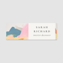 Boho-Abstrakte Berglandschaft Rosa Blau Orange