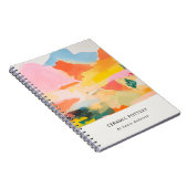Boho-Abstrakte Berglandschaft Rosa Blau Orange Notizblock (Rechte Seite)