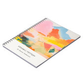 Boho-Abstrakte Berglandschaft Rosa Blau Orange Notizblock (Linke Seite)
