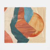 Boho Abstrakte Bergwelt mit Sonne Fleecedecke (Vorderseite (Horizontal))