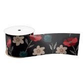 BOHO ABSTRAKTE BLUME AUF SCHWARZ SATINBAND (Spule)