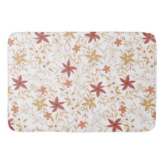 Boho abstrakte Blume ernten Goldgrubenknochen Badematte (Vorderseite)