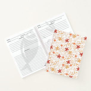 Boho abstrakte Blume ernten Goldgrubenknochen Notizblock