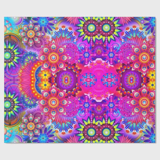 Boho abstrakte Blume Geschenkpapier (Flach)