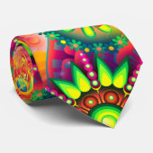 Boho abstrakte Blume Krawatte (Gerollt)