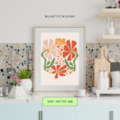 Boho Abstrakte Blume Poster