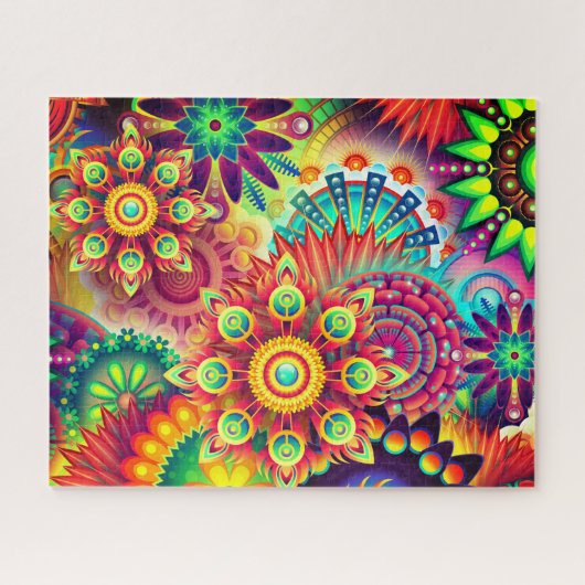 Boho abstrakte Blume Puzzle (Horizontal)