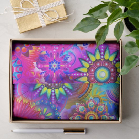 Boho abstrakte Blume Seidenpapier (Geschenk)