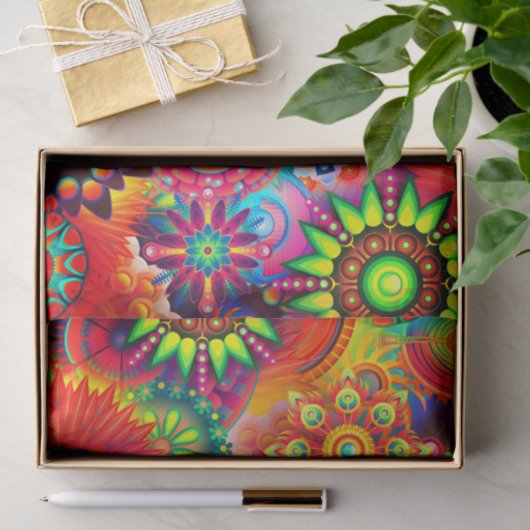 Boho abstrakte Blume Seidenpapier (Geschenk)