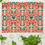 Boho-Abstrakte Blumenkunst Geschirrtuch (Gefaltet)