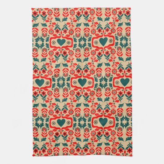 Boho-Abstrakte Blumenkunst Geschirrtuch (Vertikal)