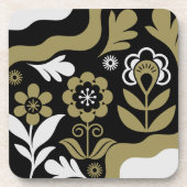 Boho-Abstrakte Blumenkunst Getränkeuntersetzer (Vorderseite)