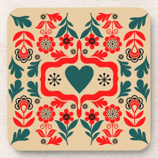 Boho-Abstrakte Blumenkunst Getränkeuntersetzer (Vorderseite)