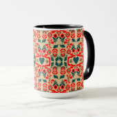 Boho-Abstrakte Blumenkunst Tasse (VorderseiteRechts)