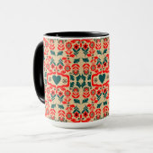 Boho-Abstrakte Blumenkunst Tasse (Vorderseite Links)