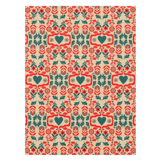 Boho-Abstrakte Blumenkunst Tischdecke (Vorderseite)