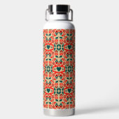 Boho-Abstrakte Blumenkunst Trinkflasche (Rückseite)