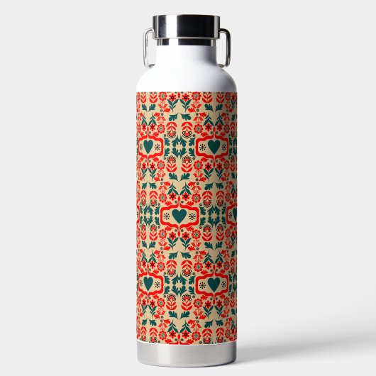 Boho-Abstrakte Blumenkunst Trinkflasche (Vorderseite)