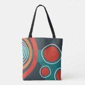 Boho abstrakte Formen, farbenfrohe Linienkunst Tasche (Rückseite)