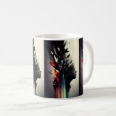 Boho-Abstrakte Kunst mit Mädchen-Gesicht Kaffeetasse (VorderseiteRechts)