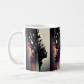 Boho-Abstrakte Kunst mit Mädchen-Gesicht Kaffeetasse (Links)