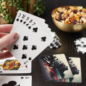 Boho-Abstrakte Kunst mit Mädchen-Gesicht Spielkarten (In Situ)
