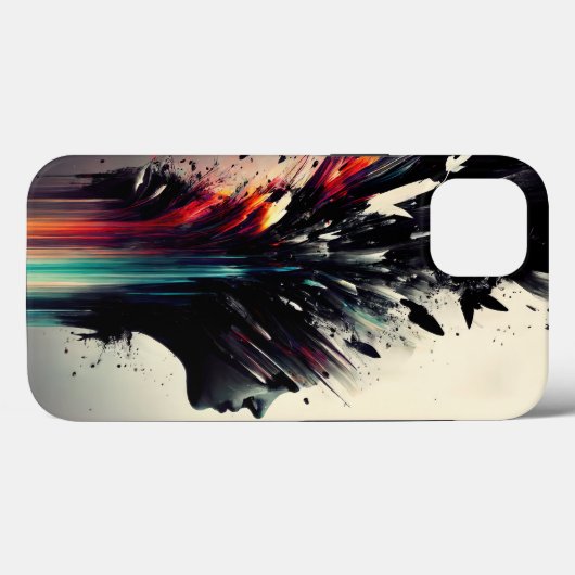 Boho abstrakte Kunst mit Mädchengesicht Case-Mate iPhone Hülle (Rückseite (Horizontal))