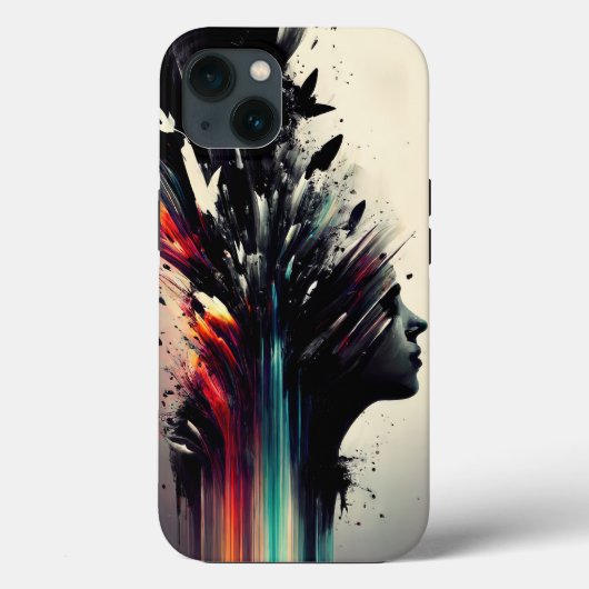 Boho abstrakte Kunst mit Mädchengesicht Case-Mate iPhone Hülle (Rückseite)