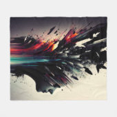 Boho abstrakte Kunst mit Mädchengesicht Fleecedecke (Vorderseite (Horizontal))