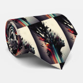 Boho abstrakte Kunst mit Mädchengesicht Krawatte (Gerollt)