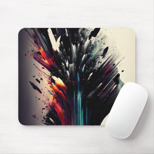 Boho abstrakte Kunst mit Mädchengesicht Mousepad (Mit Mouse)
