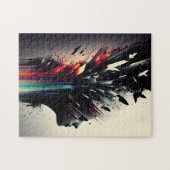 Boho abstrakte Kunst mit Mädchengesicht Puzzle (Horizontal)