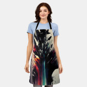 Boho abstrakte Kunst mit Mädchengesicht Schürze (Getragen)