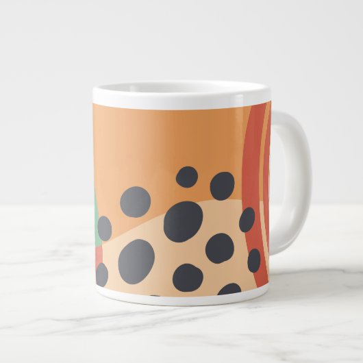 Boho abstrakte Kunstwerke Terracotta Rot Jumbo-Tasse (Vorderseite Rechts)