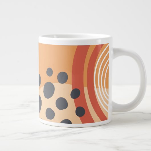 Boho abstrakte Kunstwerke Terracotta Rot Jumbo-Tasse (Rechts)