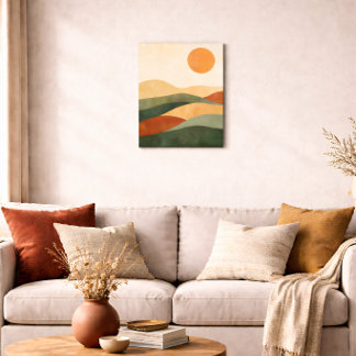 Boho Abstrakte Landschaft Erdtöne Wüste Poster