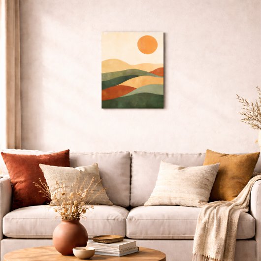 Boho Abstrakte Landschaft Erdtöne Wüste Poster