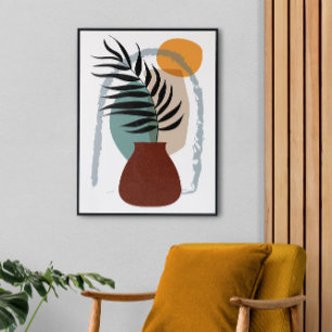 Boho Abstrakte Landschaft, Stretchgepflaster groß Leinwanddruck