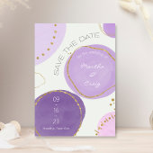 Boho Abstrakte Lila Gold-Farbkreise Save The Date