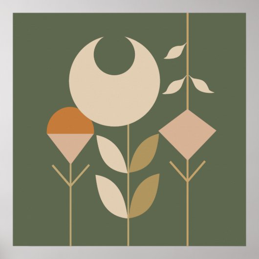 Boho Abstrakte Lilie Poster (Vorne)