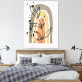 Boho Abstrakte Minimalistische Pflanze Leinwanddruck (Insitu (Schlafzimmer))