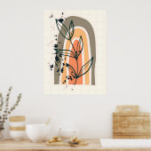 Boho Abstrakte Minimalistische Pflanze Poster (Küche)