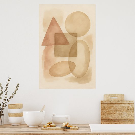Boho-Abstrakte Minimalistische Wandkunst Poster (Küche)